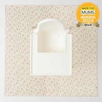 Wipe clean splash mat, messy mat in brown wildflowers print by azebABYDREAm