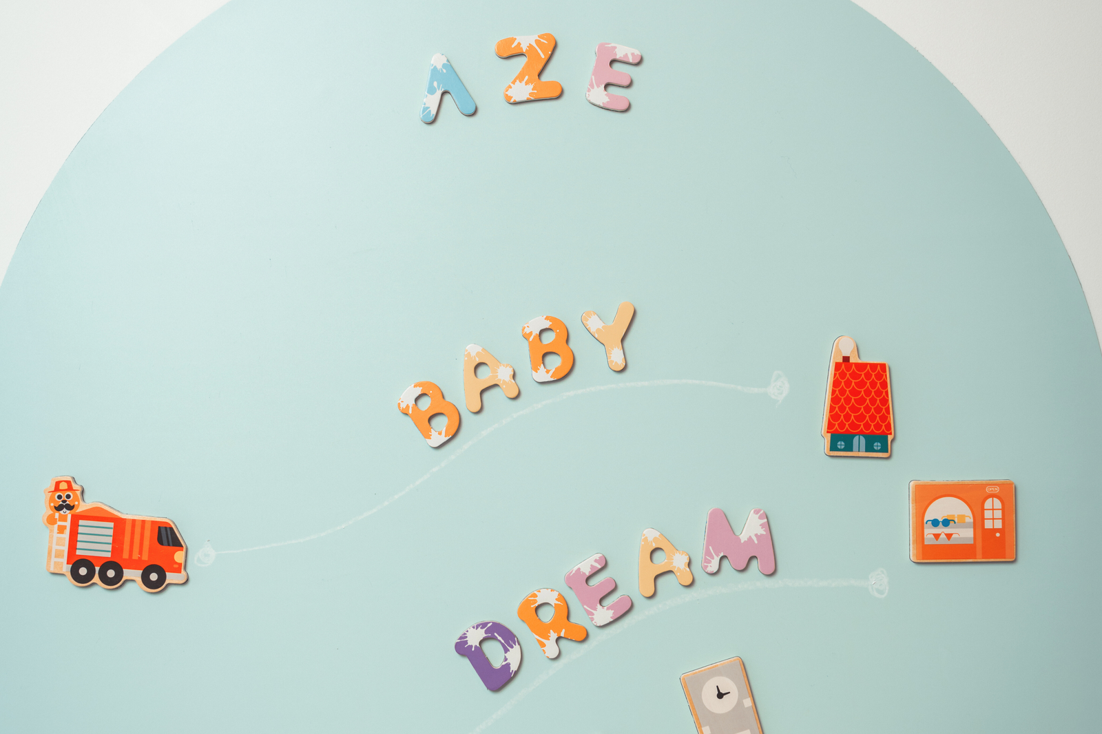 Blue Magnetic chalkboard in arch shape by AZEbabydream  